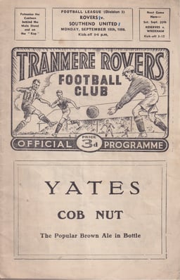 Tranmere Rovers v Southend United Match Programme 1958-09-15